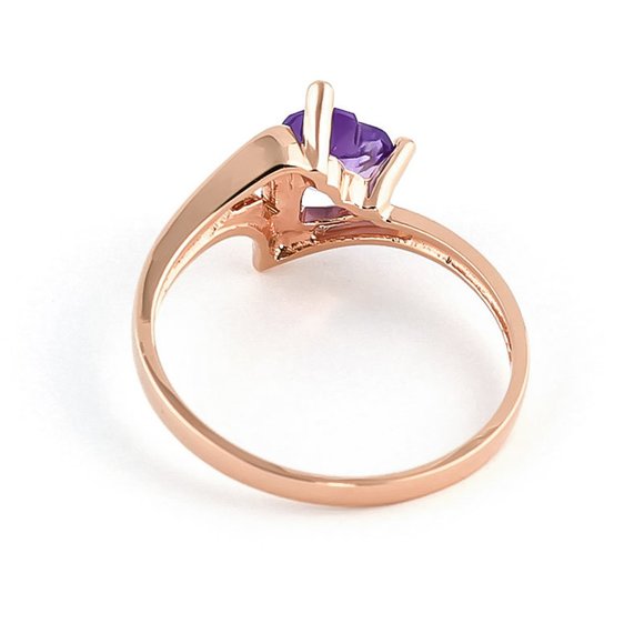 14K. SOLID GOLD RING WITH NATURAL AMETHYST - Picture 9 of 10